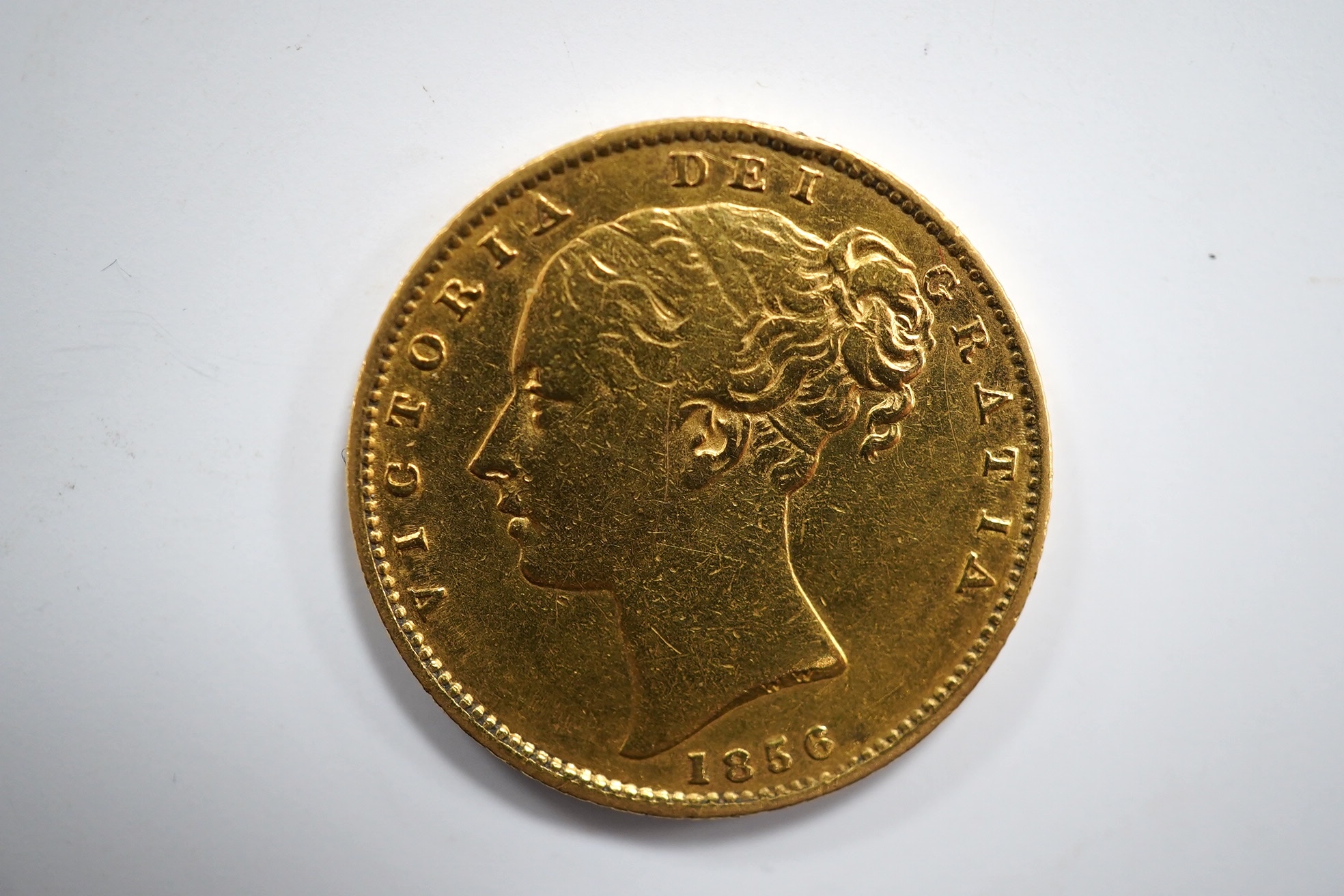 British gold coins, Victoria gold sovereign 1856, VG or better